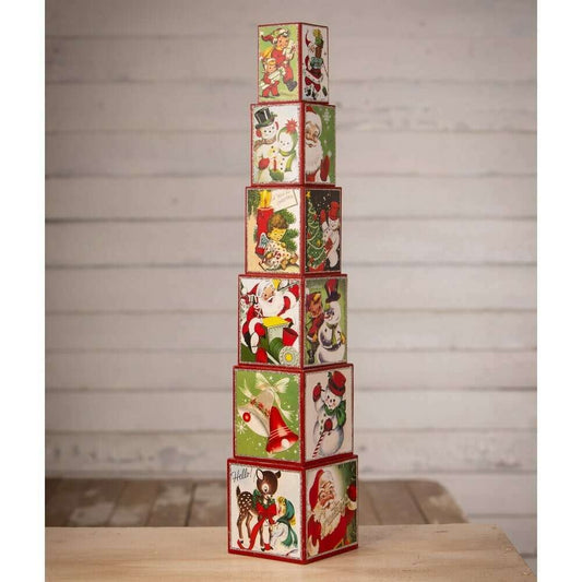 a stack of christmas blocks