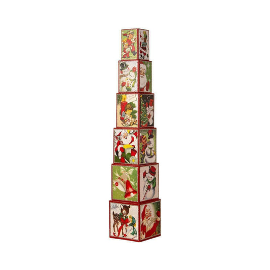 a stack of christmas blocks