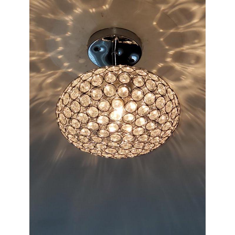 Krystal Ice 9"W 1-Light Semi-Flush Light Fixture by Kichler Chrome Glass Finish