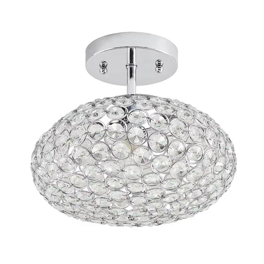 Krystal Ice 9"W 1-Light Semi-Flush Light Fixture by Kichler Chrome Glass Finish