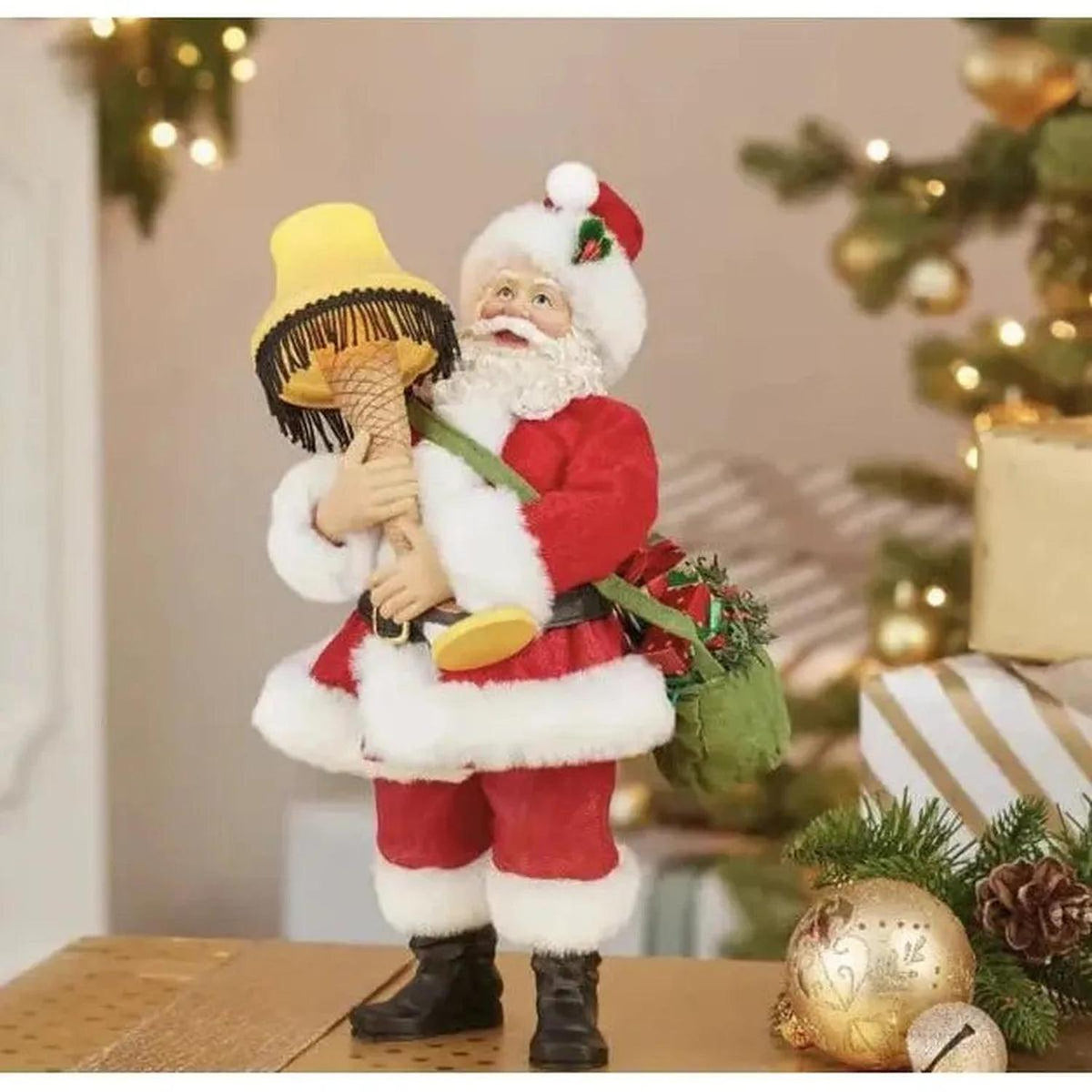 Kurt Adler 10-Inch Leg Lamp Fabriché Santa with Light