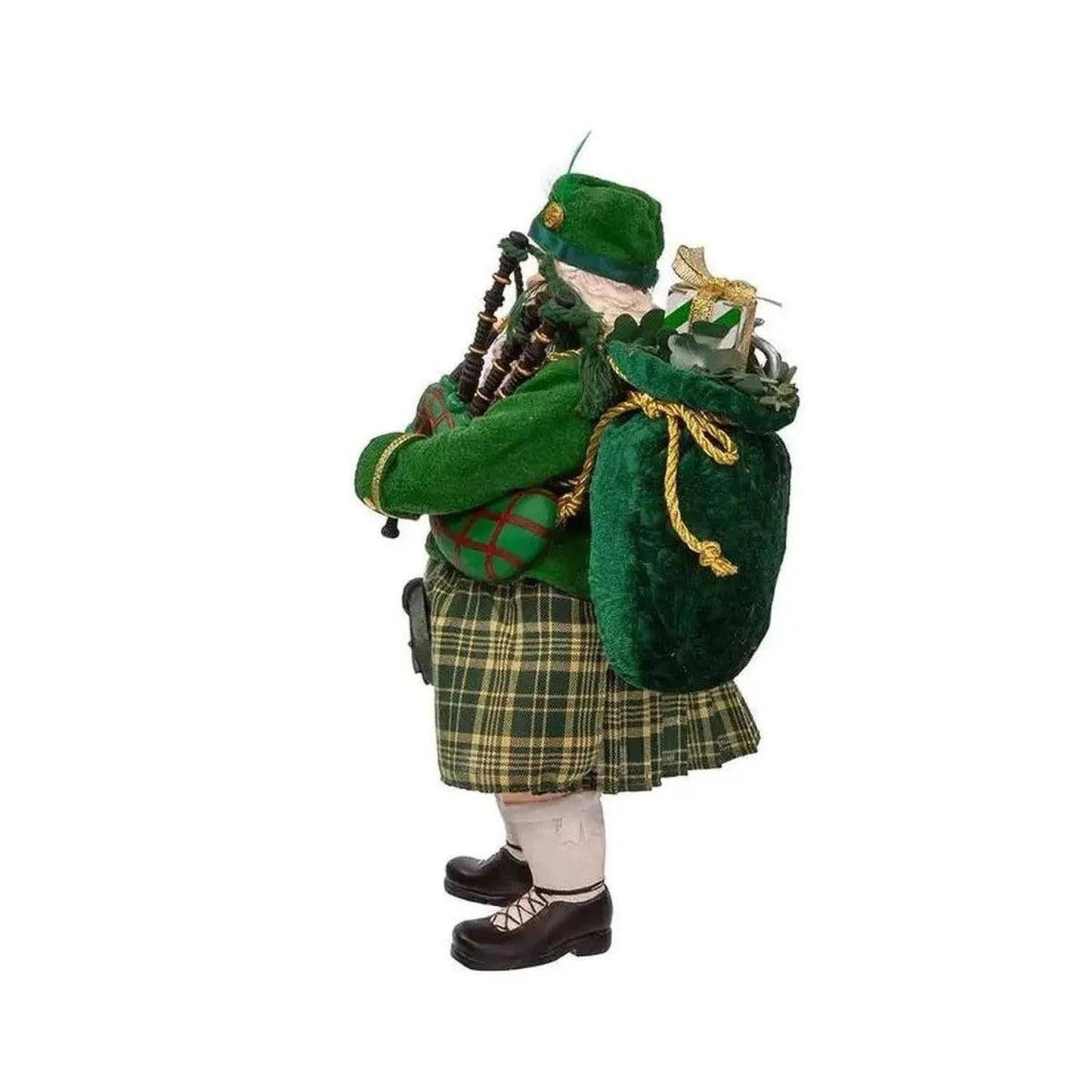 Kurt Adler 10.5" Fabriché™ Musical Irish Bagpiper Santa