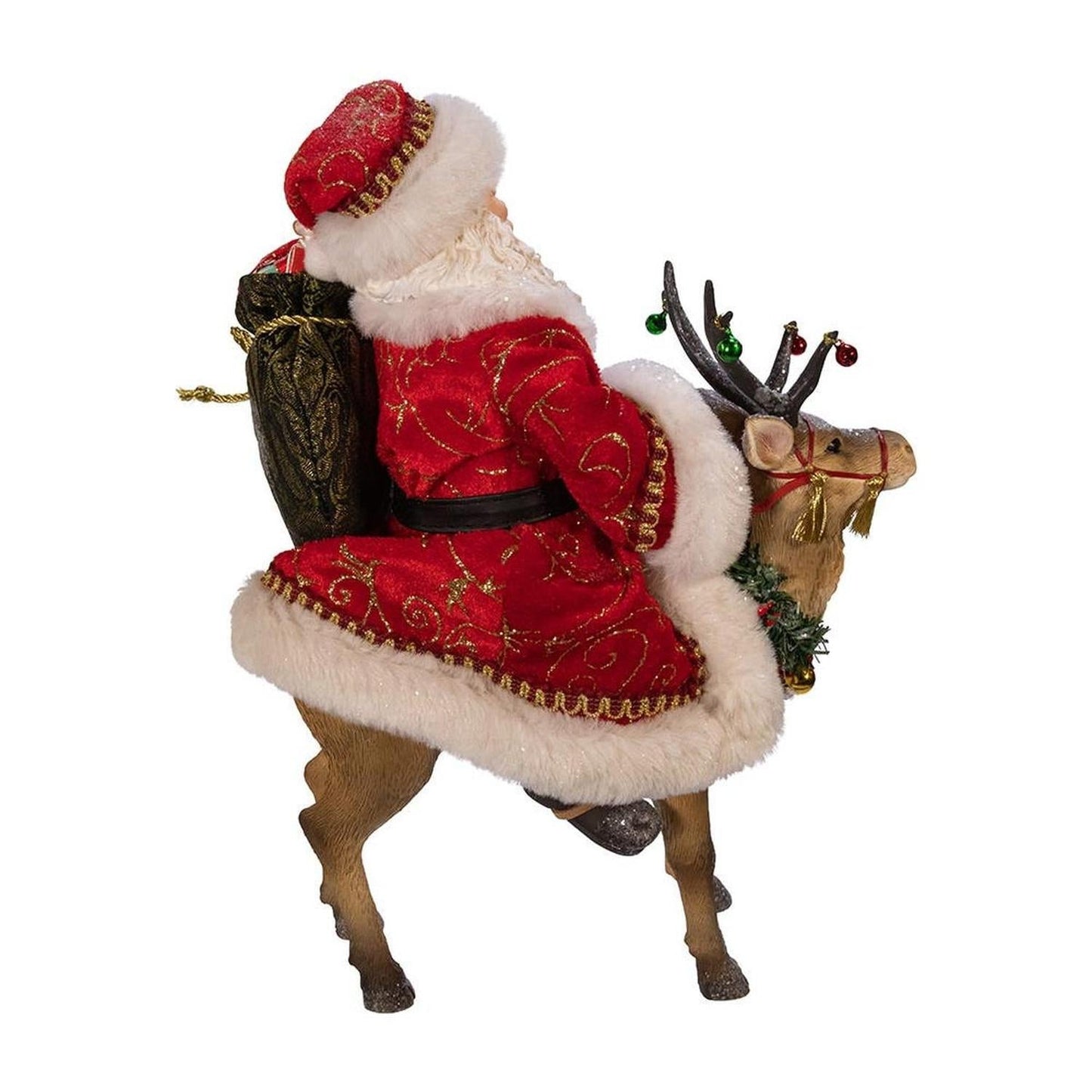 Kurt Adler 11.5-Inch Fabriché Santa on Reindeer