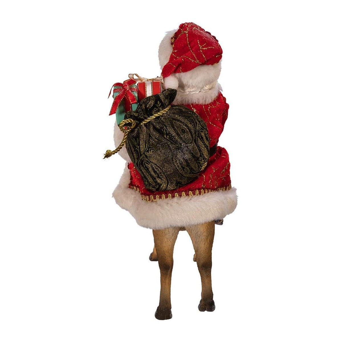 Kurt Adler 11.5-Inch Fabriché Santa on Reindeer