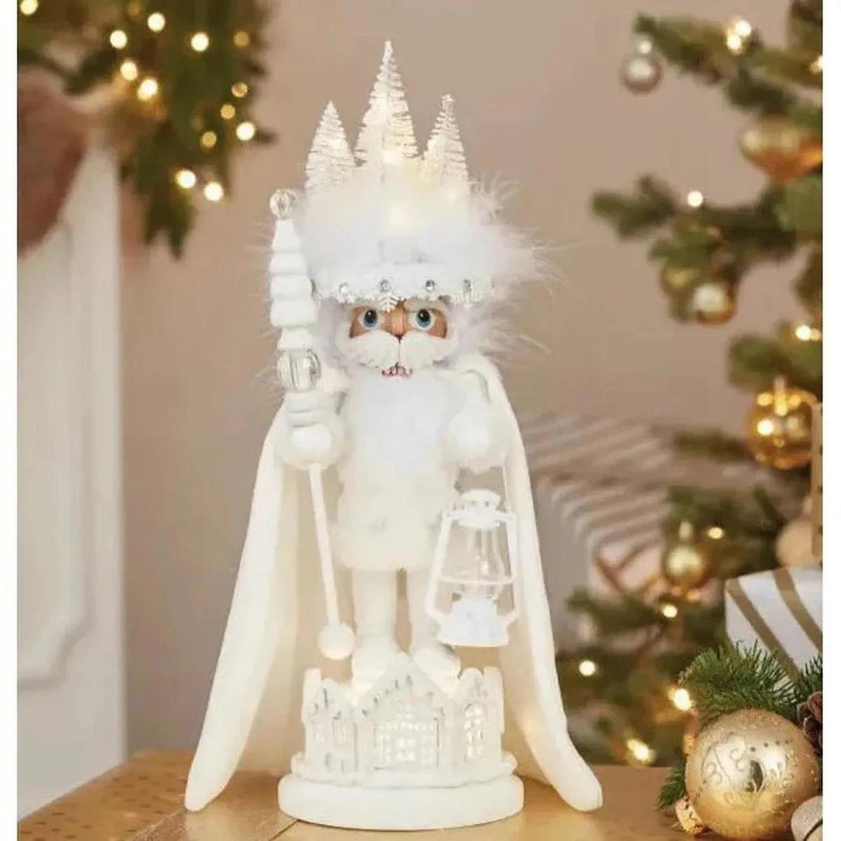 Kurt Adler 15" Hollywood Nutcrackers™ White Winter LED Hat Nutcracker