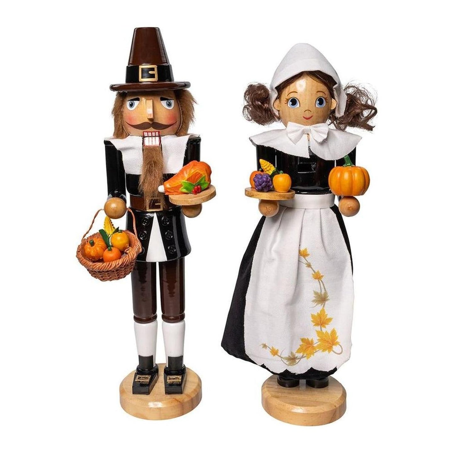Kurt Adler 15" Pilgrim Nutcrackers 2-Piece Set