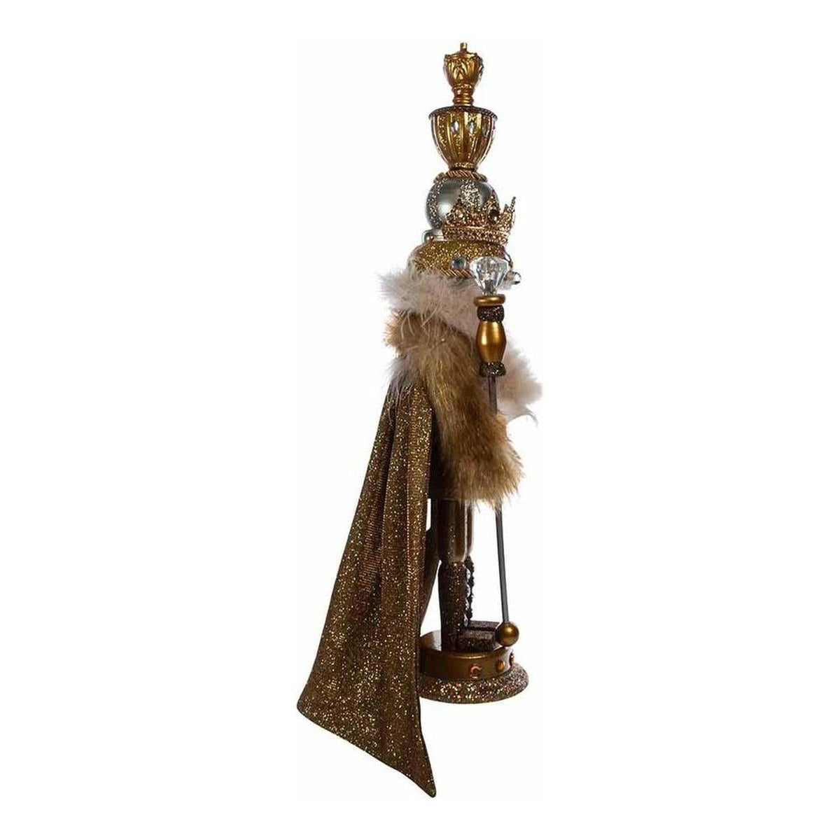 Kurt Adler 17.5" Hollywood Gold with Fuzzy Cape King Nutcracker