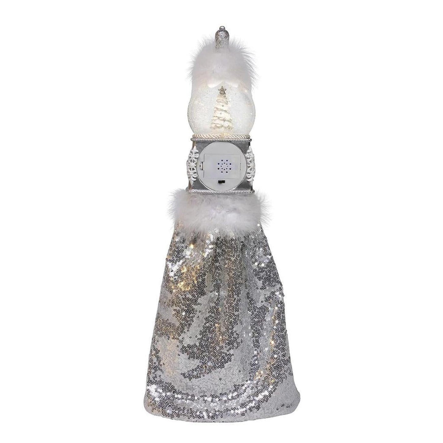 Kurt Adler 22-Inch Hollywood Nutcrackers Musical Silver Nutcracker With Water Globe