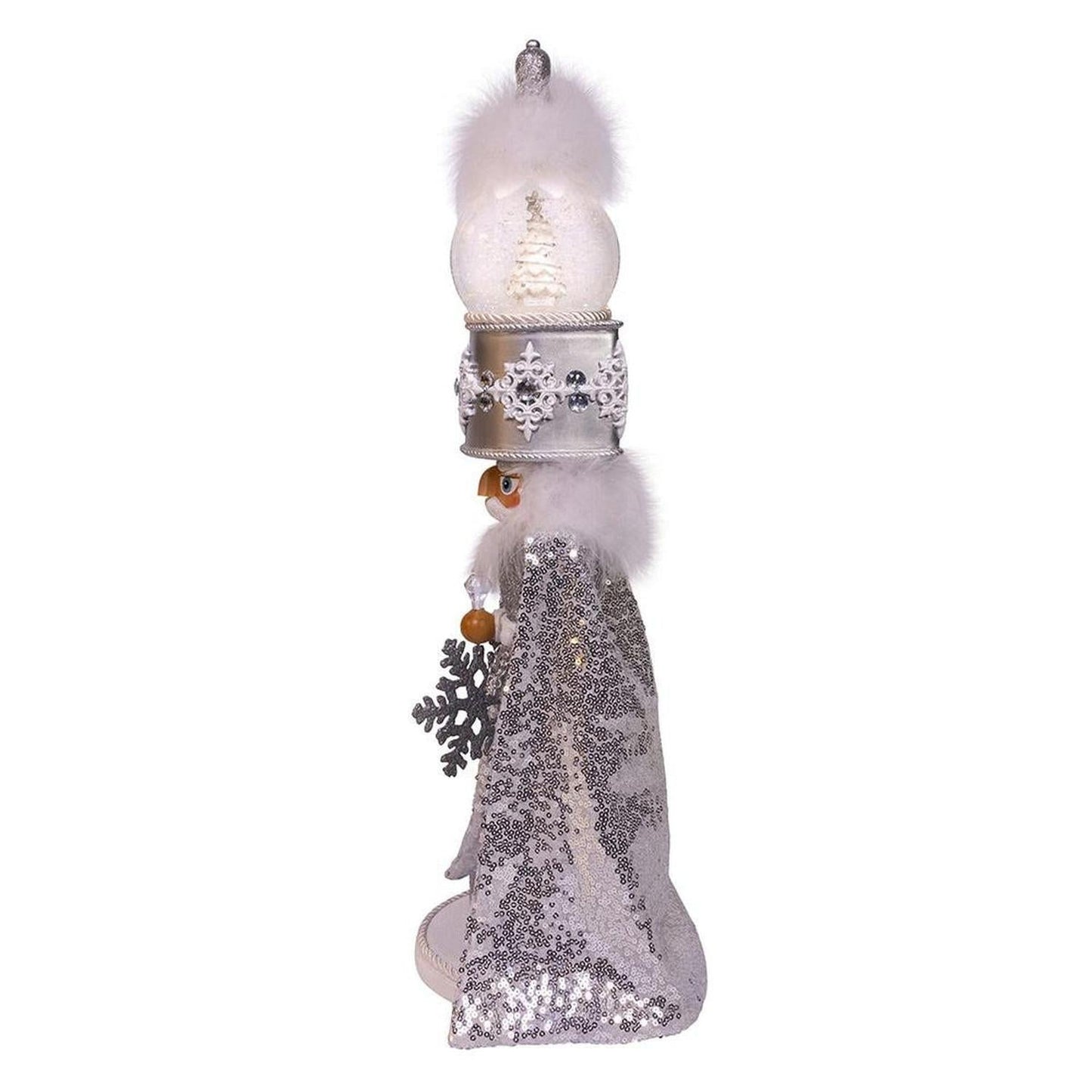 Kurt Adler 22-Inch Hollywood Nutcrackers Musical Silver Nutcracker With Water Globe