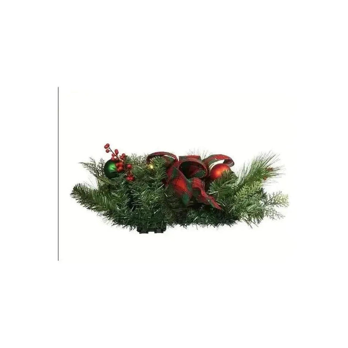 Kurt Adler 26-Inch Battery-Operated Pre-Lit Red And Green Wall Tree With Bow