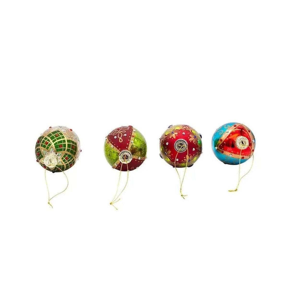 Kurt Adler 65MM Glass Egg Ornaments (4-Piece Set)