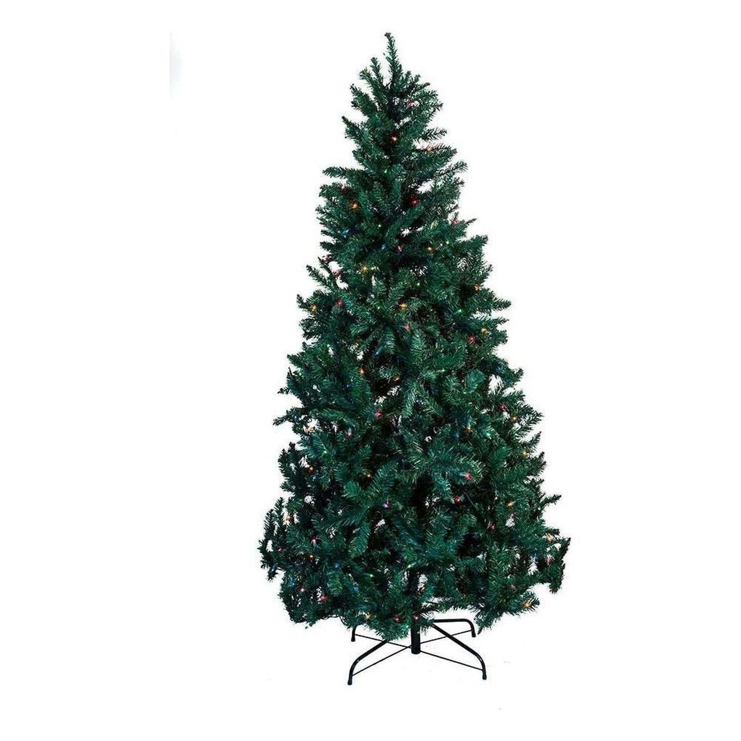 Kurt Adler 7-Foot Pre-Lit Pine Tree with Multi-Colored Lights