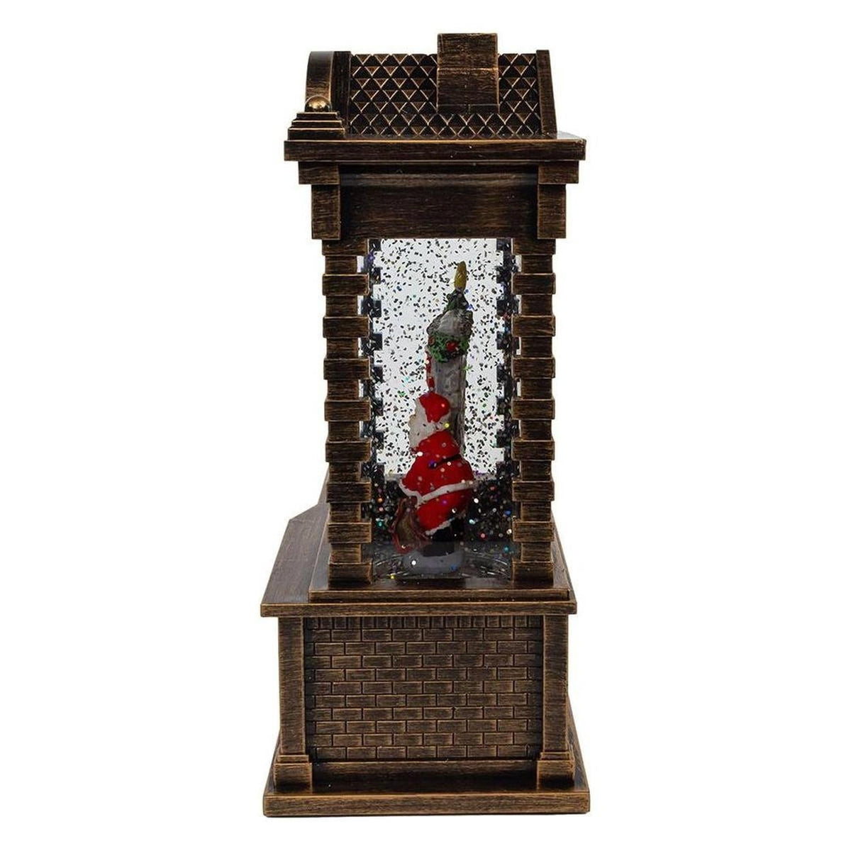 Kurt Adler Lighted Santa Fireplace Water Lantern