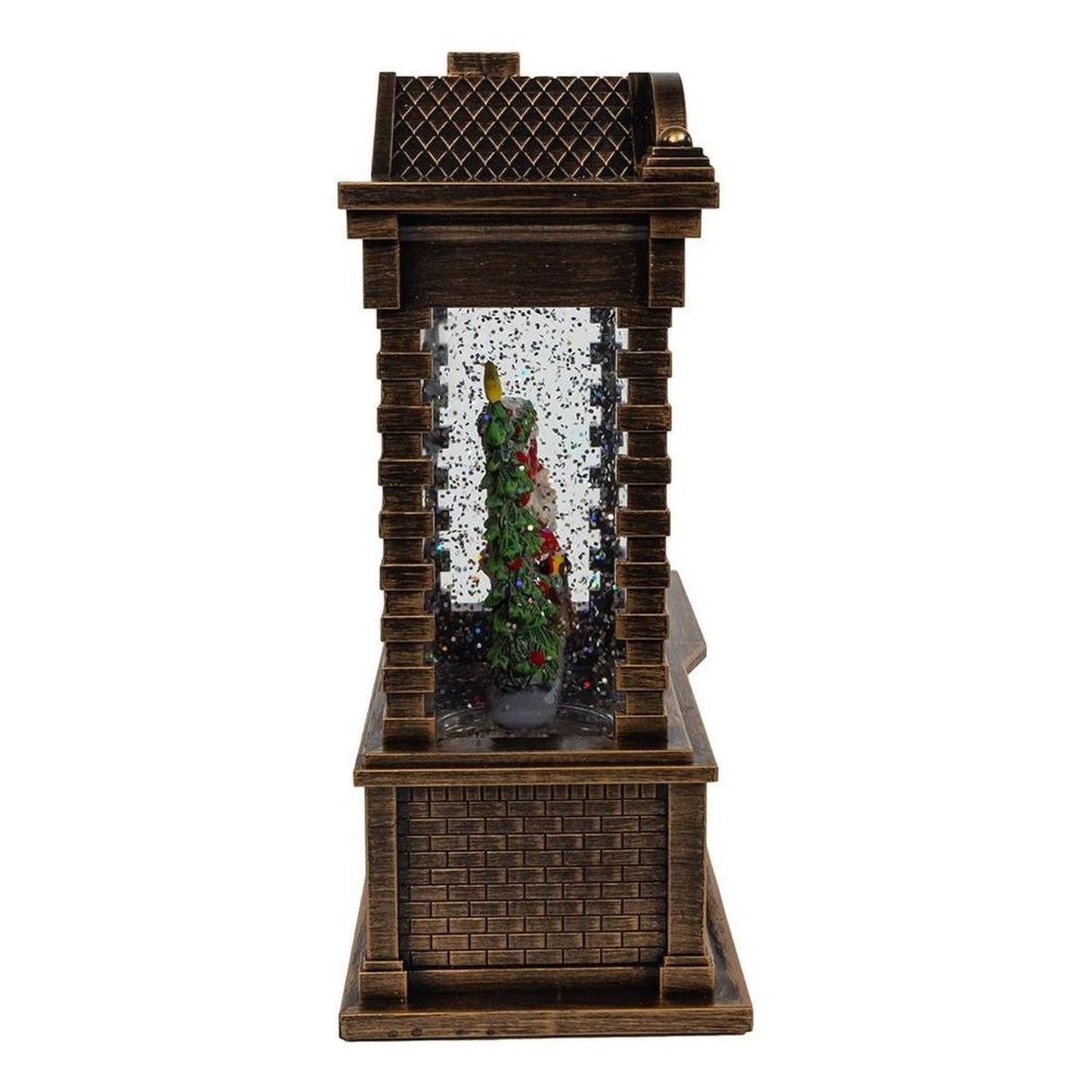 Kurt Adler Lighted Santa Fireplace Water Lantern