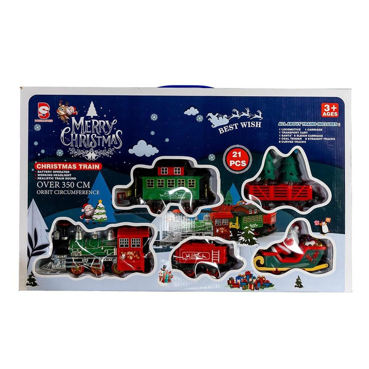 Kurt Adler Musical Train with Tree and Santa Table Piece