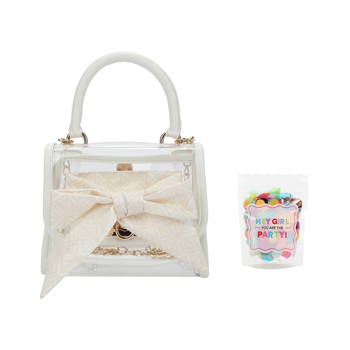 Bow On The Go Clear Crossbody Handbag