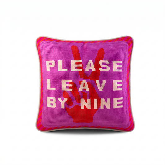 Leave by Nine Needlepoint Pillow