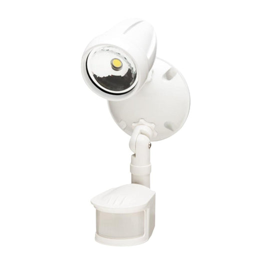 LED Outdoor Security Light 180 Degree Motion Sensor Activated, White Finish 11"H