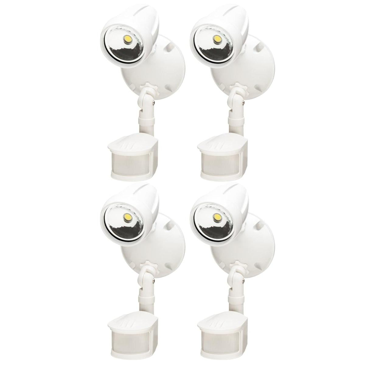LED Outdoor Security Light 180 Degree Motion Sensor Activated, White Finish 11"H