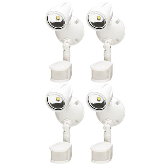 LED Outdoor Security Light 180 Degree Motion Sensor Activated, White Finish 11"H