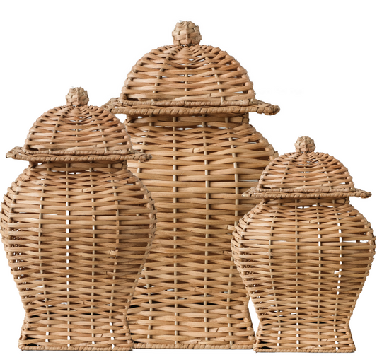 Square Wicker Jar (3 Sizes)