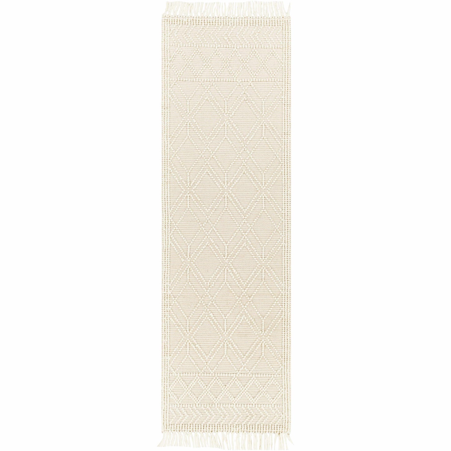 Ramsbury Beige Trellis Wool Rug