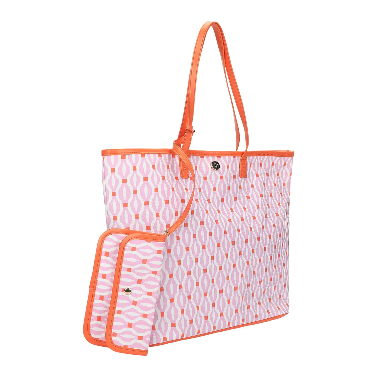 Geo Chic Oversized Tote with Wallet