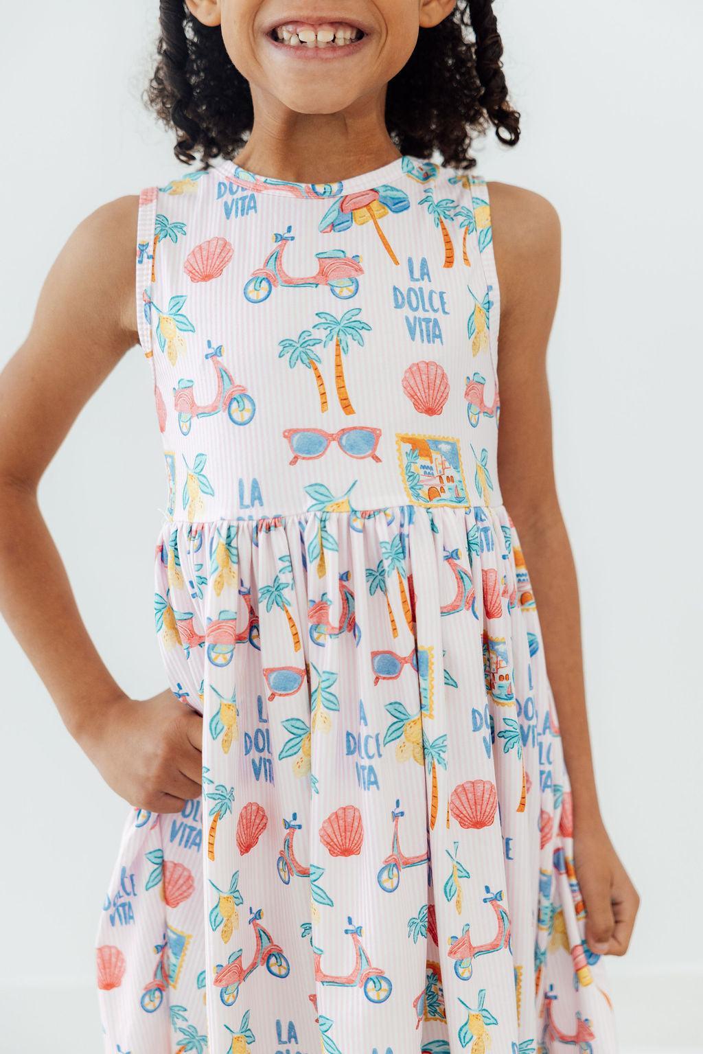 a girl wearing a dress