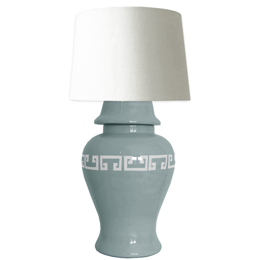 Lamb's Ear Greek Key Ginger Jar Lamp