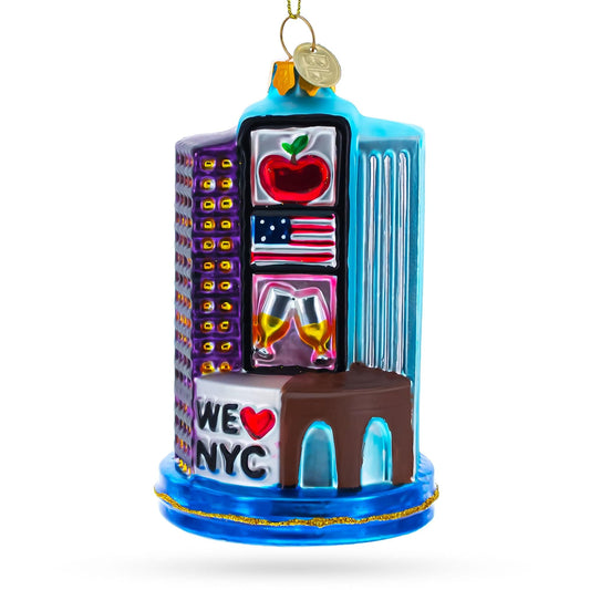 Landmarks of New York City Glass Christmas Ornament