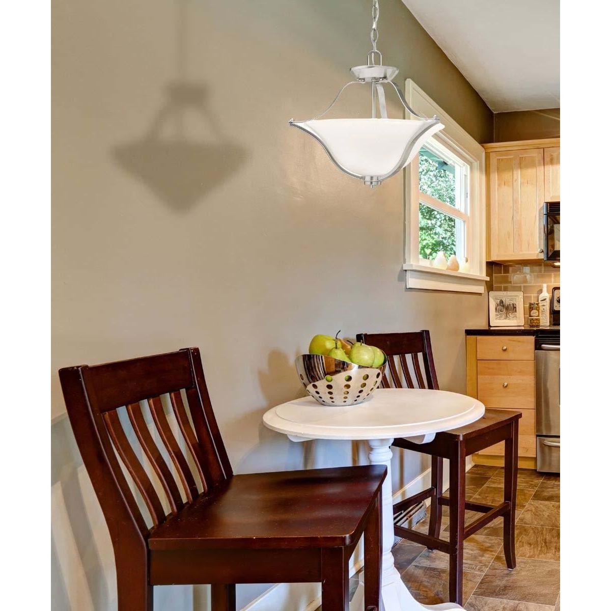 Langford 19"W 2-Light Brushed Nickel Pendant/Semi-Flush Mount Light by Kichler