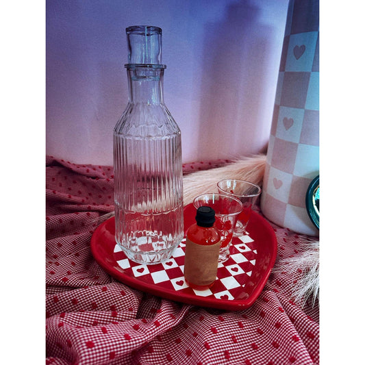 Large Checkered Heart Dishes