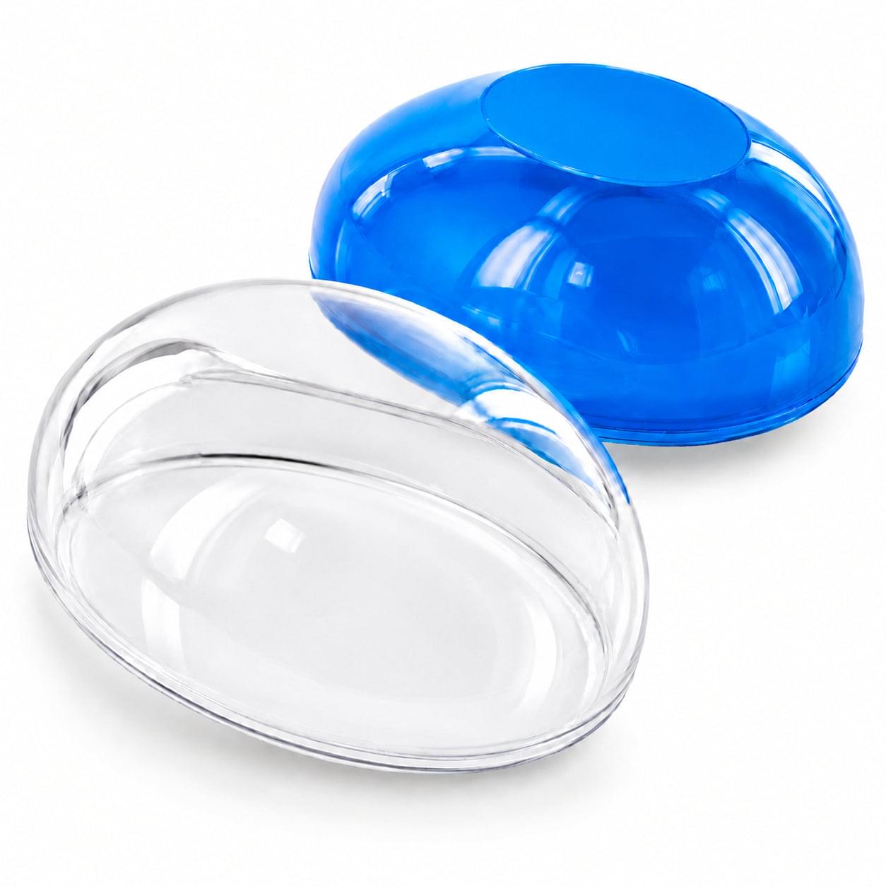 Large Fillable Clear Top Blue Bottom Plastic Easter Egg 5.1 Inches