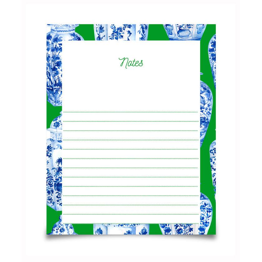 Large Green Ginger Jar Notepad | Notepad by JOSIL Paperie