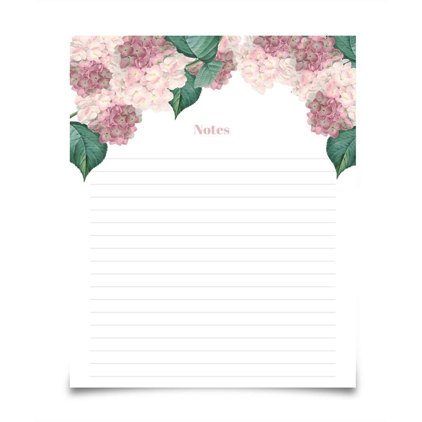 Large Pink Hydrangea Notepad | Notepad by JOSIL Paperie