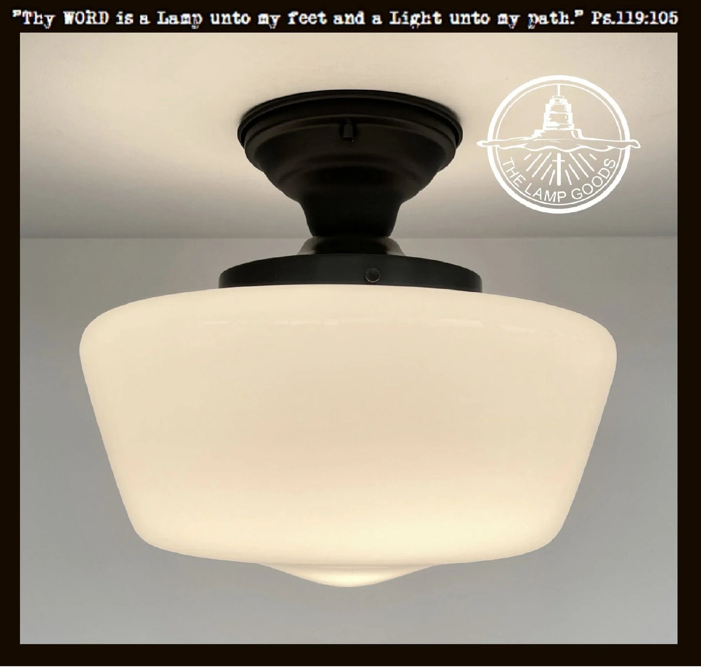 Schoolhouse Milk Glass Shade Replacement | 12" W/ 6" Fitter