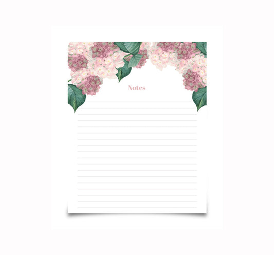 Large Pink Hydrangea Notepad | Notepad by JOSIL Paperie