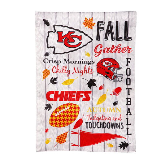 Kansas City Chiefs Fall Seasonal Moire Garden Flag