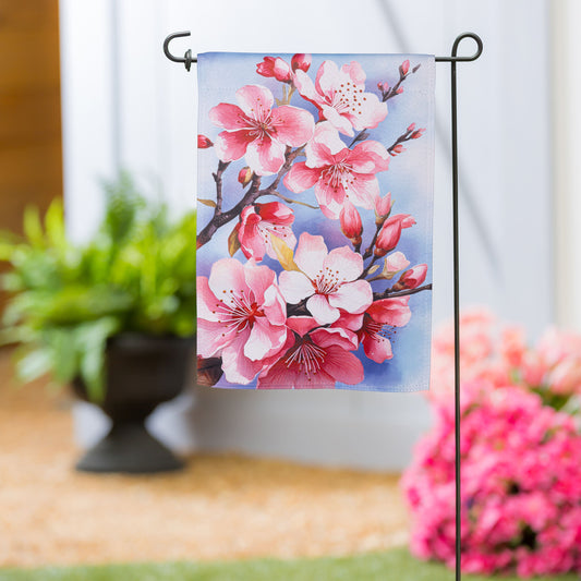 Cherry Blossom Suede Garden Flag