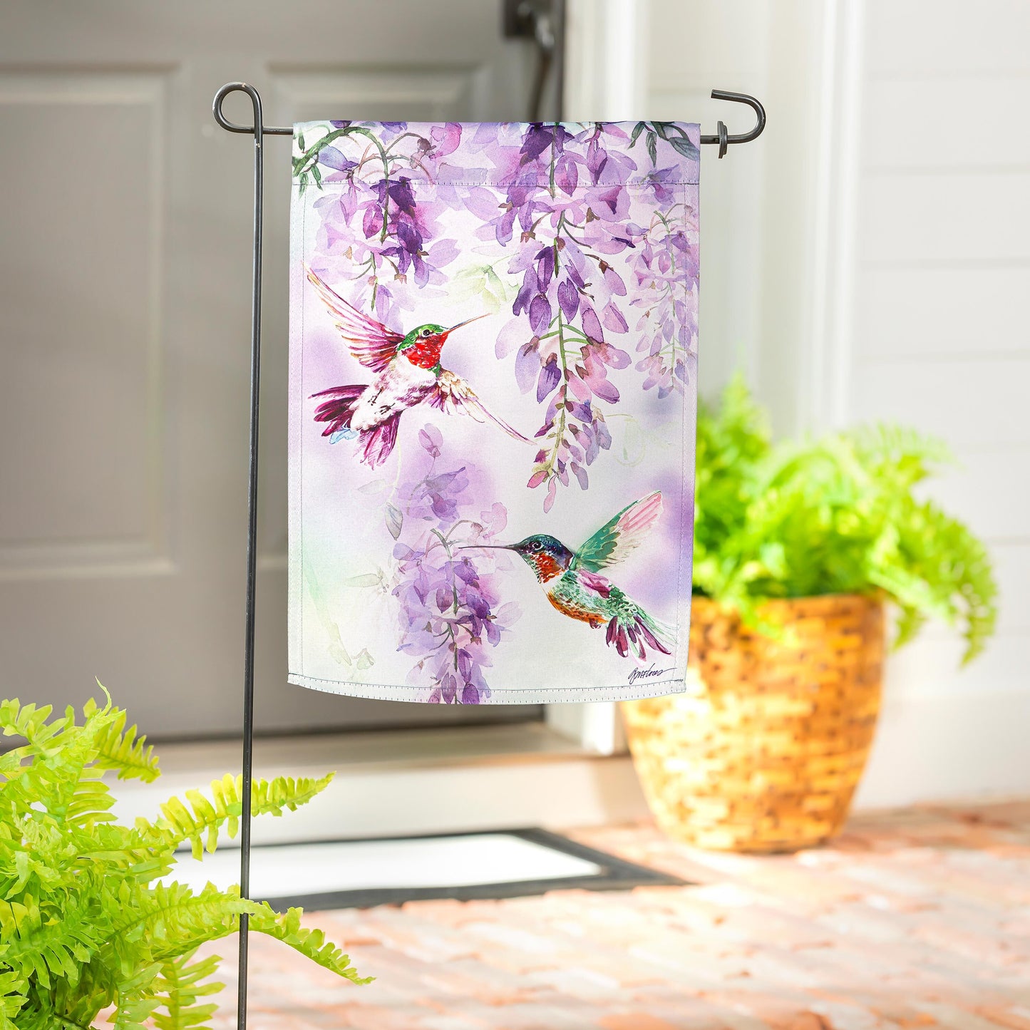 Bold Flowers Suede Garden Flag