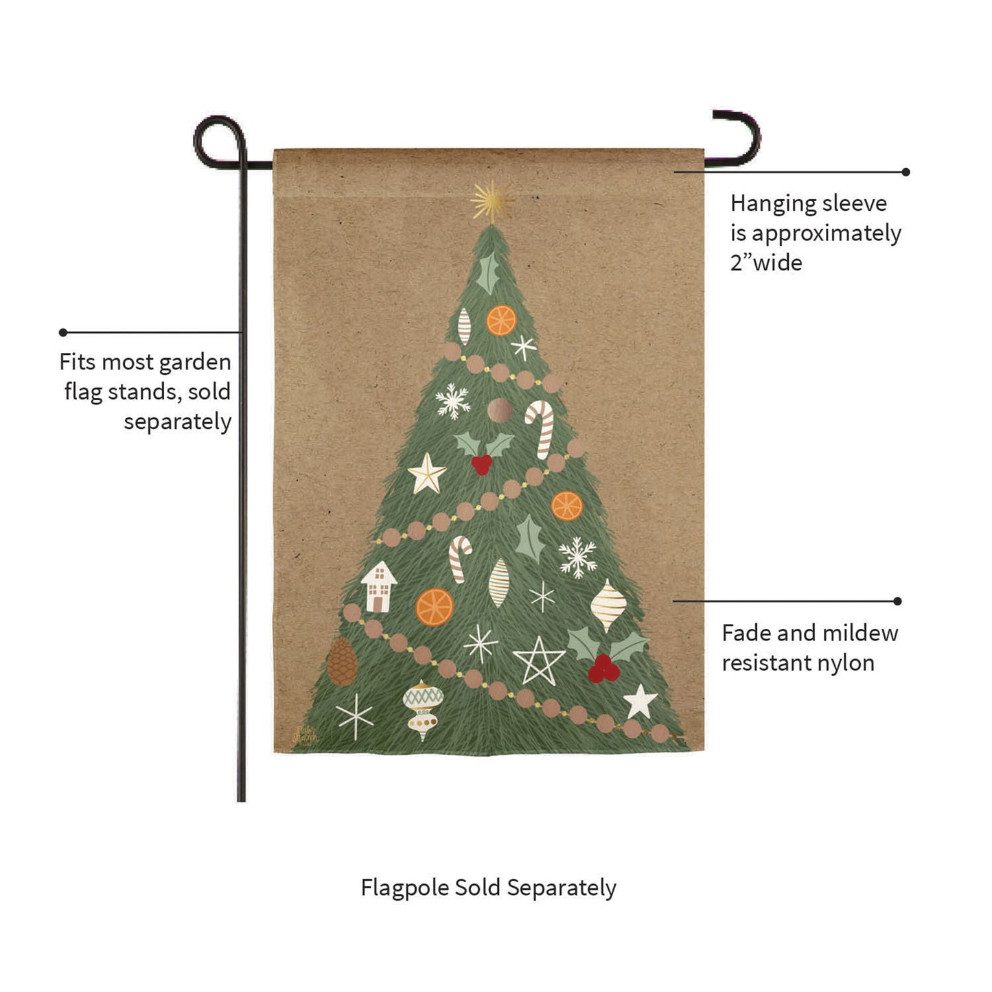 Holiday Wreath Reversible Burlap Garden Flag