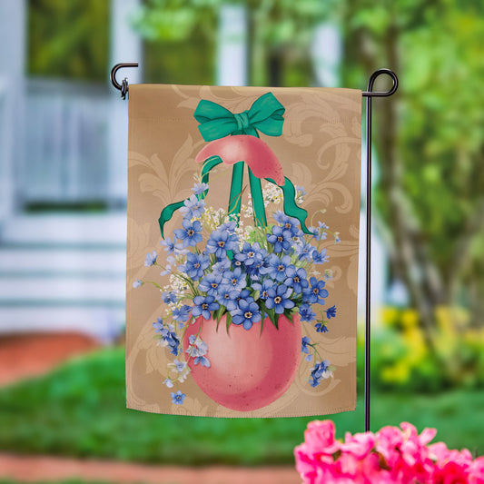 Floral Easter Egg Suede Garden Flag