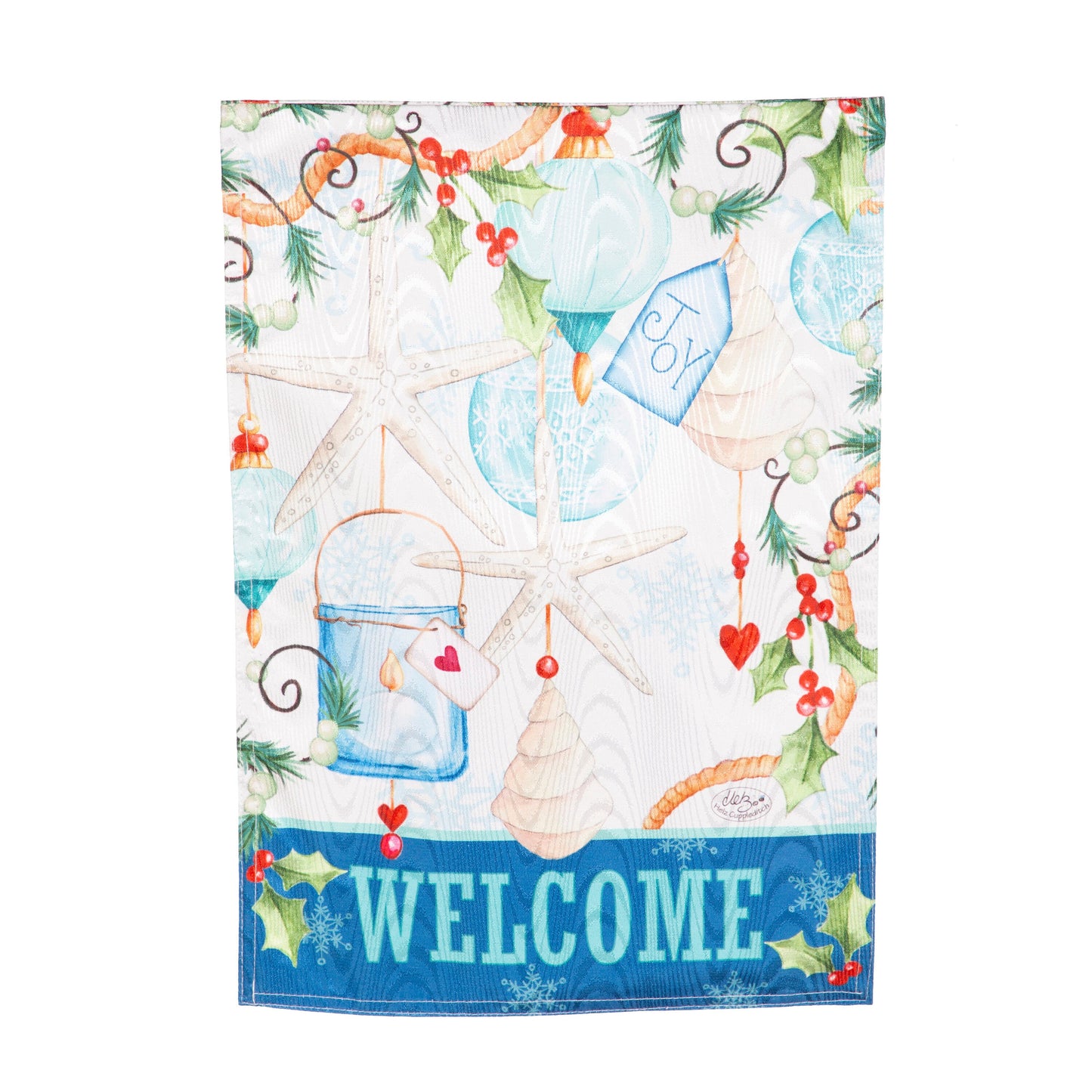 Coastal Ornaments Moire Garden Flag