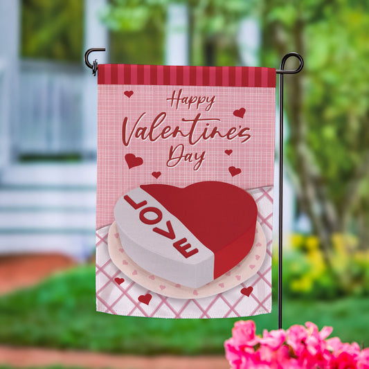 Cake Full Of Love Suede Garden Flag