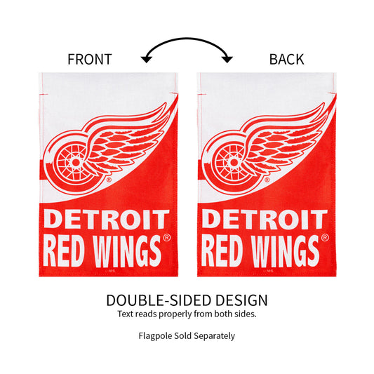 NHL Hockey Burlap Garden Flag, Detroit Red Wings