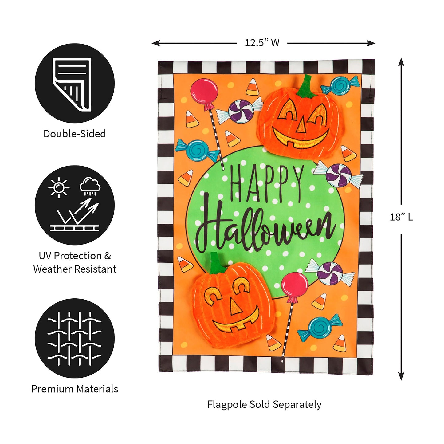 Happy Halloween Celebration Garden Applique Flag