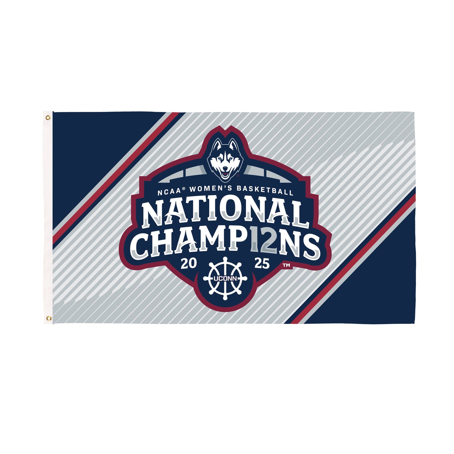 University of Connecticut, Womens NCAAB Champs Single Sided Flag w/ 2 Grommets, 3'x5' Estate Size