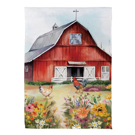 Hillside Pasture Barn Suede House Flag