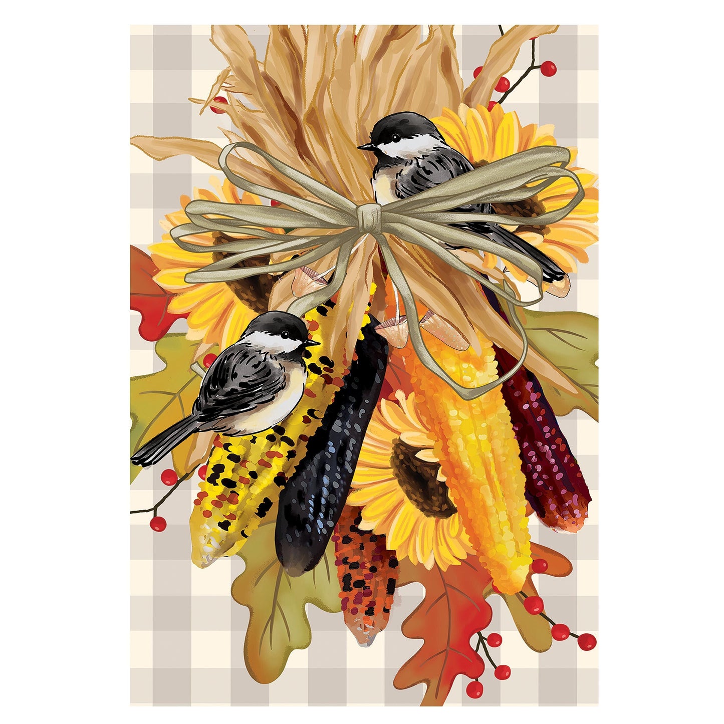Ornamental Corn Burlap Garden Flag