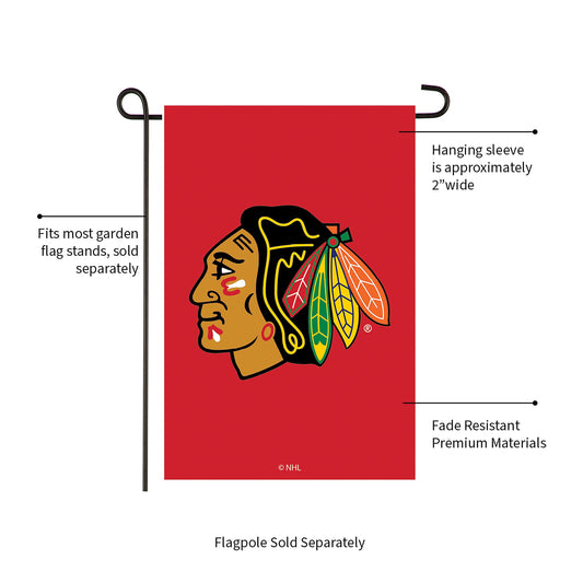 Chicago Blackhawks Applique Garden Flag